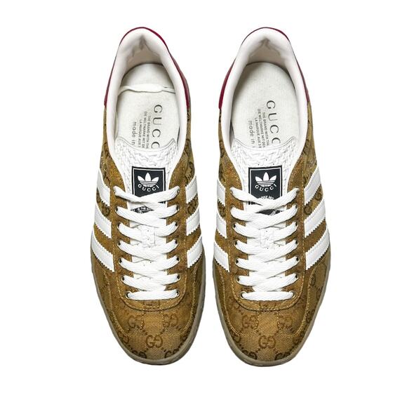 GUCCI X ADIDAS Gazelle Vintage GG Monogram Mens Sneakers Size 8 / 40(EU) - Picture 4 of 11